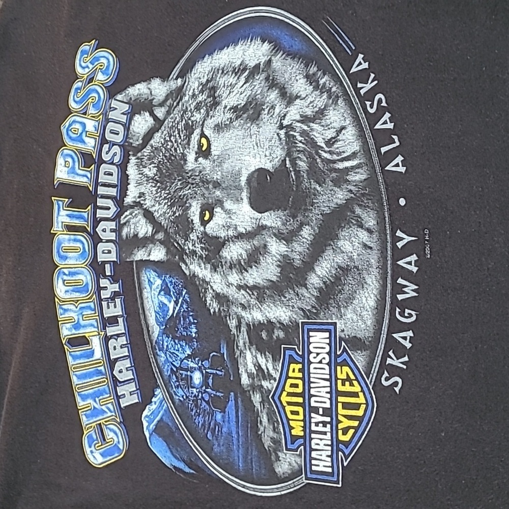 HARLEY DAVIDSON 2007 WOLF SKAGWAY ALASKA TEE-SHIRT